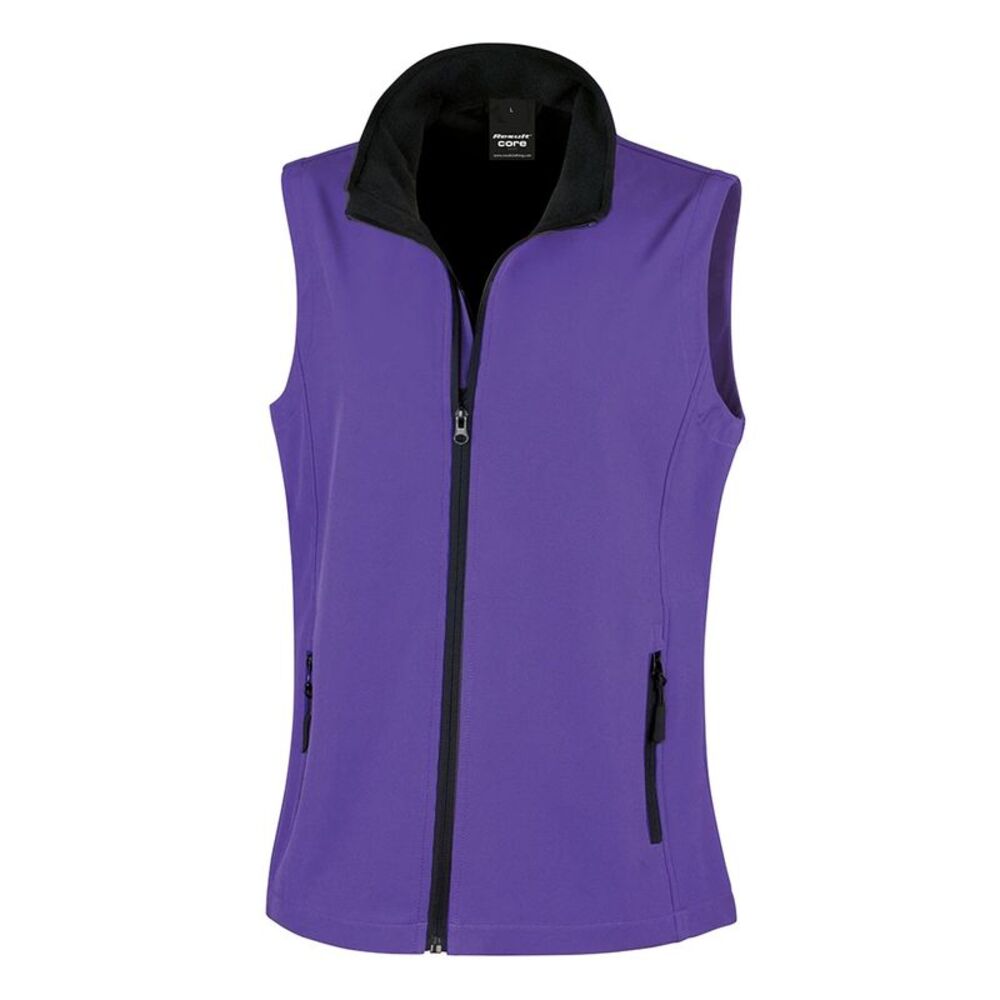 Result Womens/Ladies Softshell Body Warmer / Purple/Black